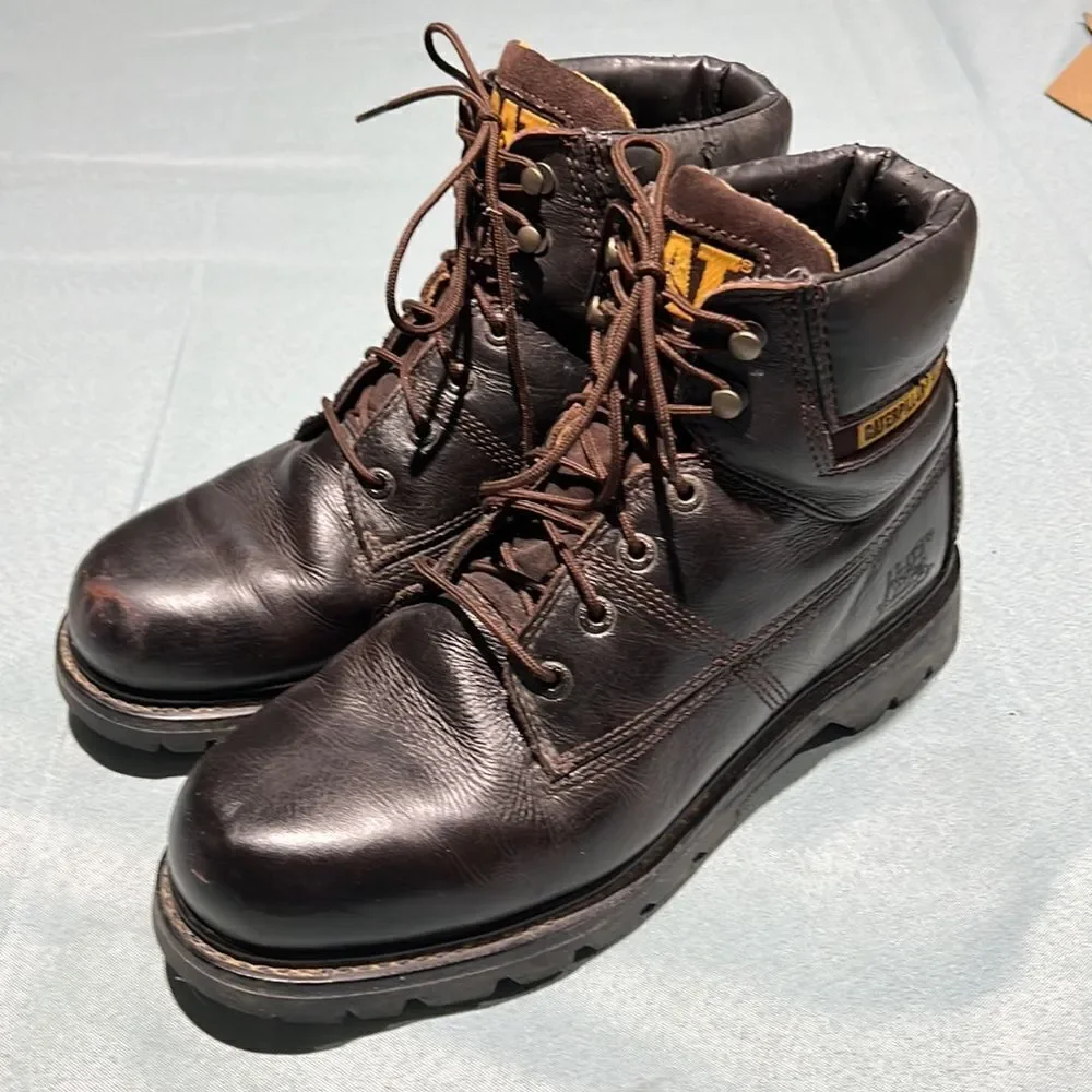 CAT Men Burgundy Colorado‎ Leather Boots Size 12 B52